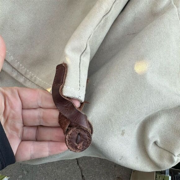 Jesslyn Blake Beige Canvas Leather Crossbody Messenger Bag Unisex - Picture 8 of 15